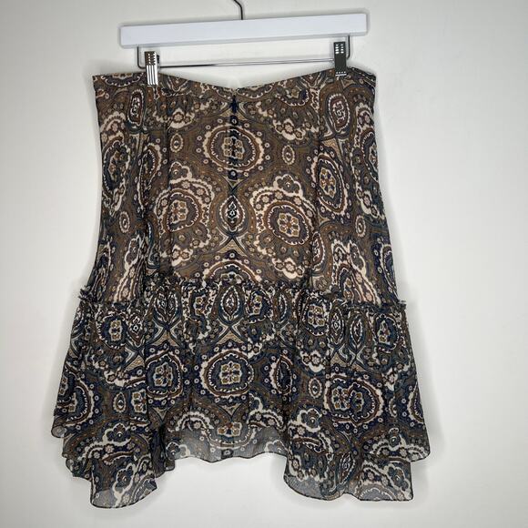 Chloe Printed Silk Chiffon Flounce Mini Skirt Size 40 / Large - Picture 8 of 9